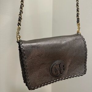 Tory Burch Black Crossbody Bag with Braided Detail